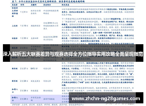 深入解析五大联赛差异与观赛选择全方位指导实用攻略全面呈现指南 深入解析五大联赛差异与观赛选择全方位指导实用攻略全面呈现指南